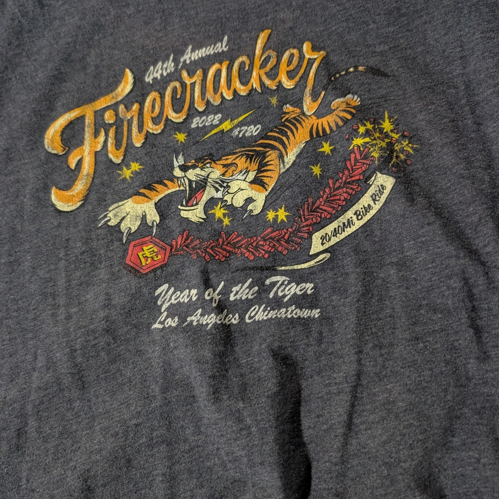 Gray Firecracker Year of the Tiger T-Shirt Pre Owned